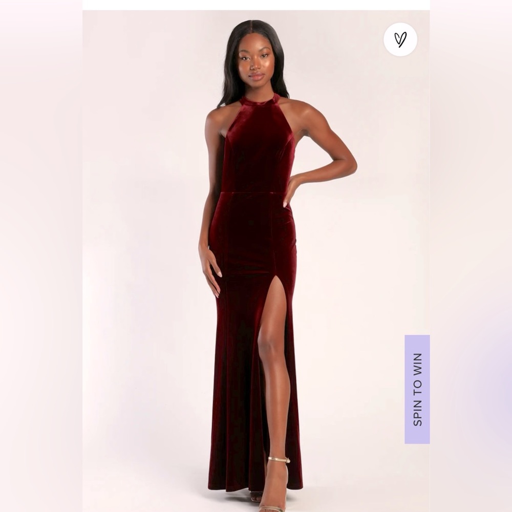 Burgundy Velvet Lulu formal dress